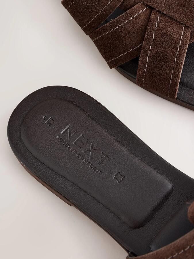 Next Dames Forever Comfort muilsandalen met stiksels en extra brede pasvorm Bruin - Foto 3