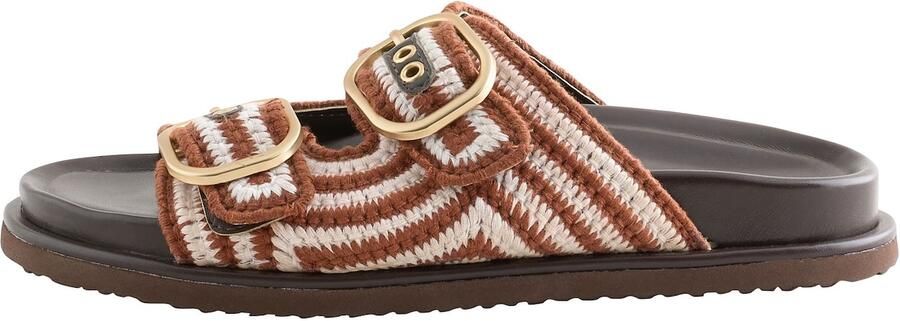 Next Muiltjes 'Forever Comfort' chocoladebruin offwhite