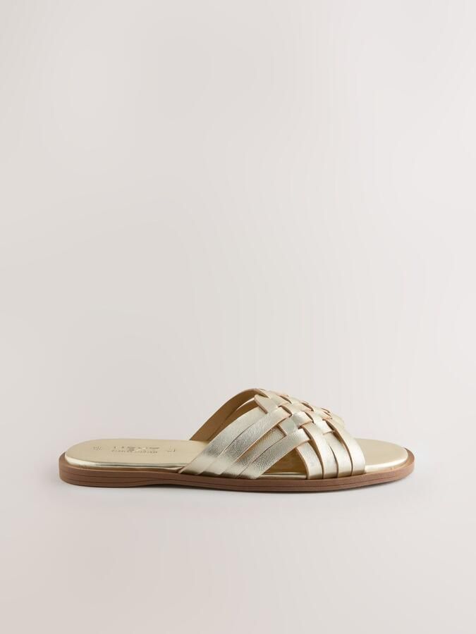 Next Dames Forever Comfort geweven muilsandalen Goud - Foto 2