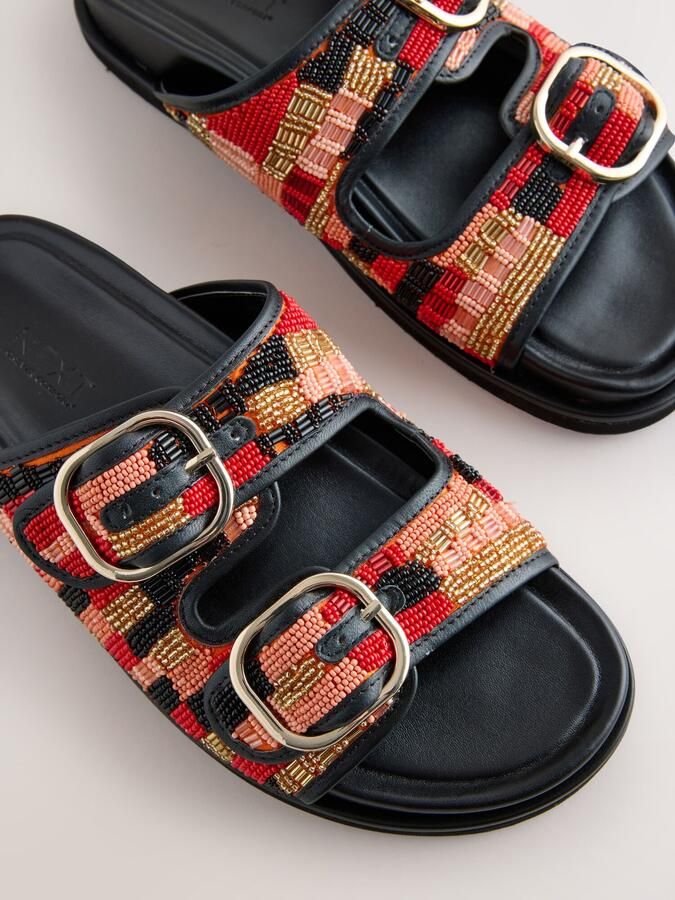Next Muiltjes 'Forever Comfort' goud koraal rood zwart - Foto 4