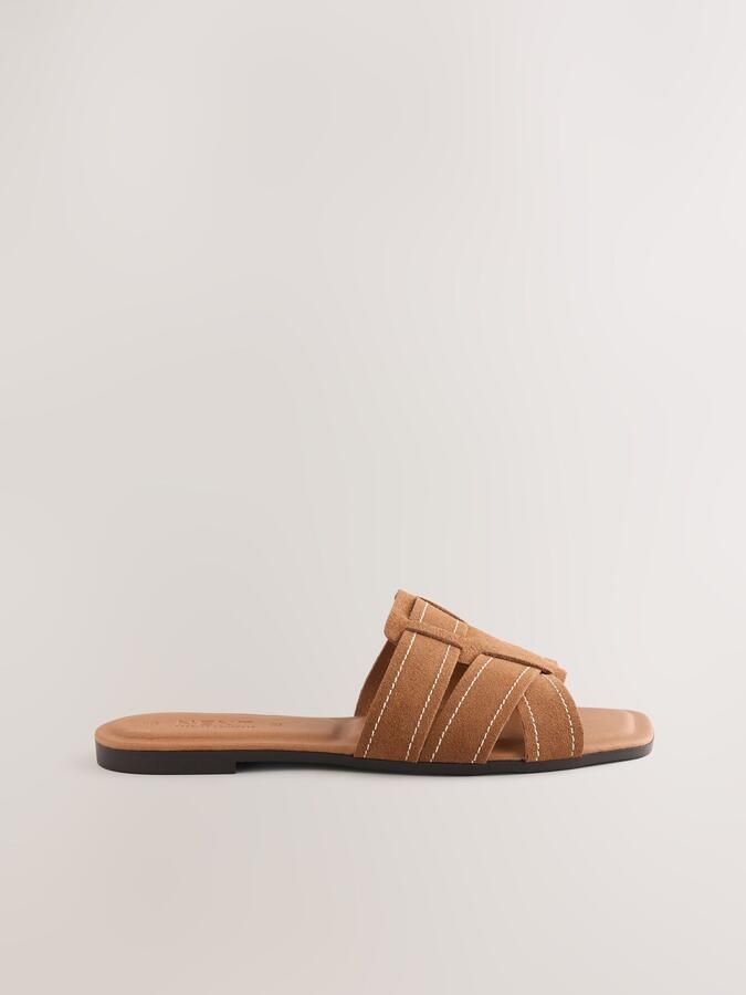 Next Dames Forever Comfort muilsandalen met stiksels Bruin - Foto 4