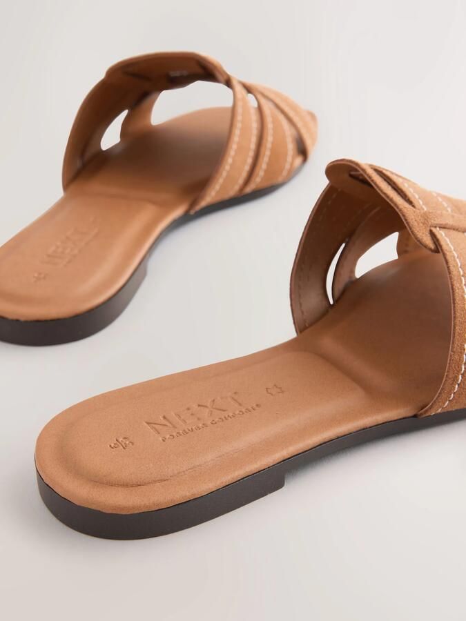 Next Dames Forever Comfort muilsandalen met stiksels Bruin - Foto 5