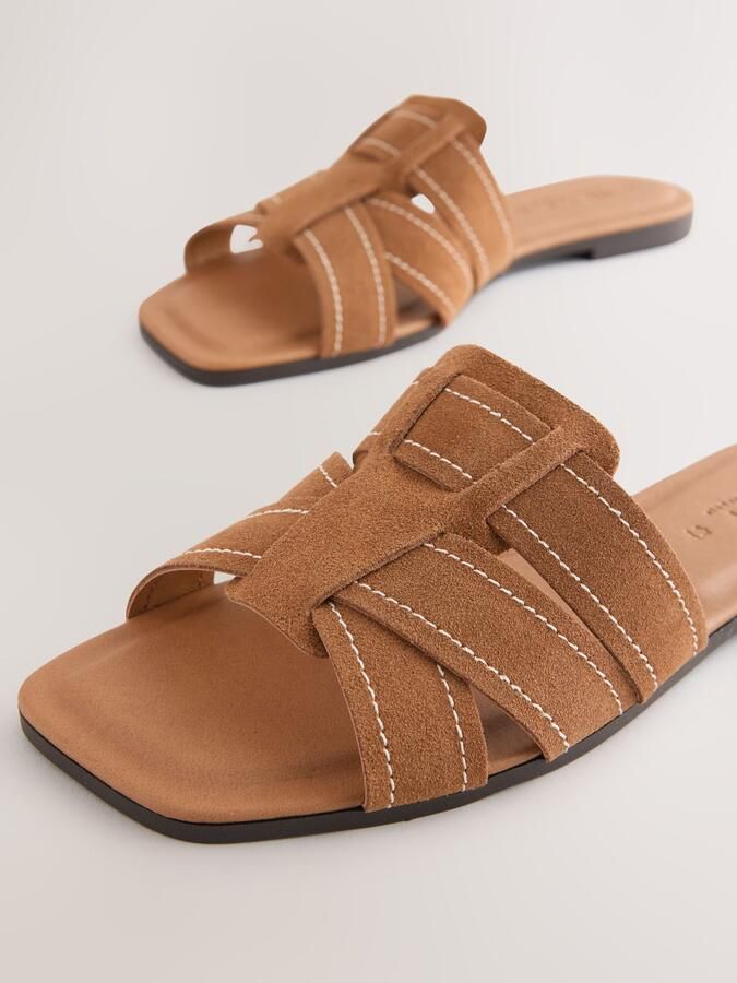 Next Dames Forever Comfort muilsandalen met stiksels Bruin - Foto 6