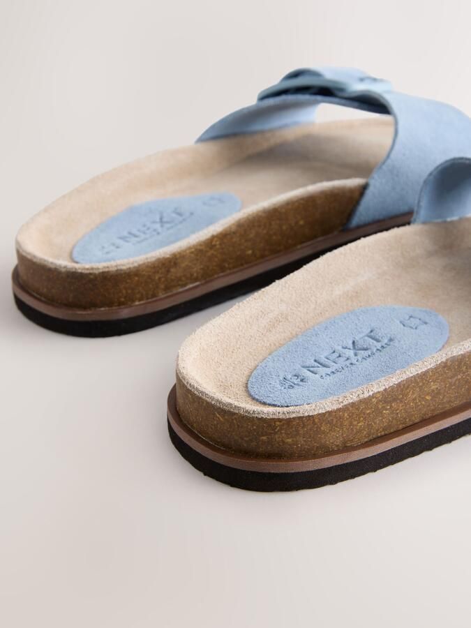 Next Dames Sandalen met enkele bandjes en voetbed Blauw - Foto 2