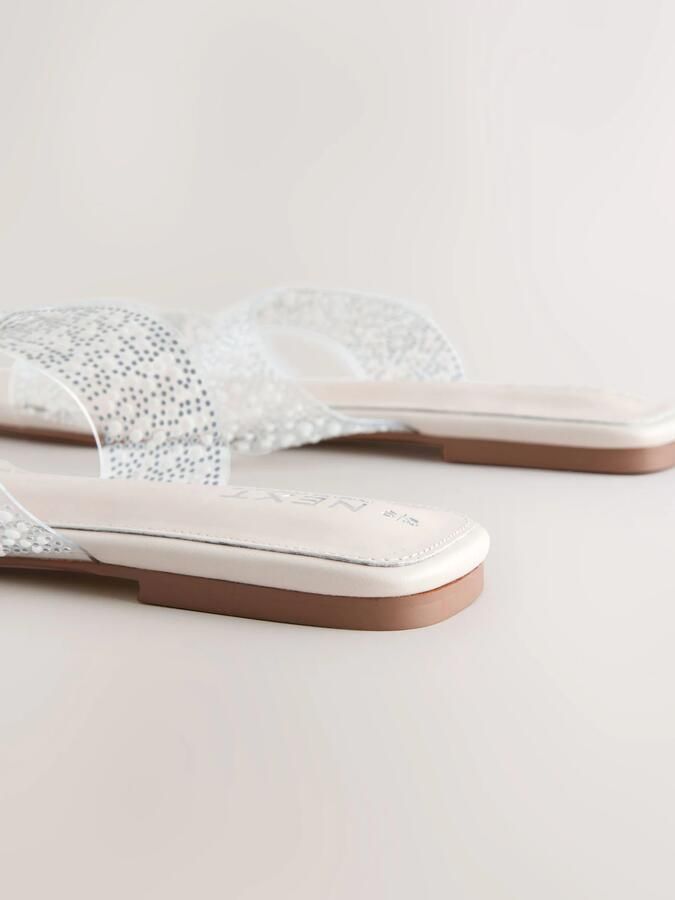 Next Dames Forever Comfort sandalen met pareldetail Wit - Foto 2