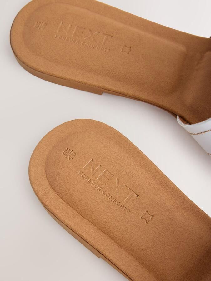Next Dames Forever Comfort muilsandalen met stiksels Wit - Foto 4