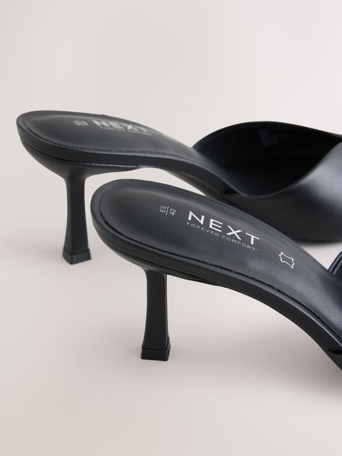 Next Dames Forever Comfort leren muiltjes met open teen en hak Zwart - Foto 2