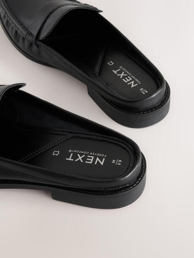 Next Dames Forever Comfort leren muiltjes met ruches Zwart - Foto 2