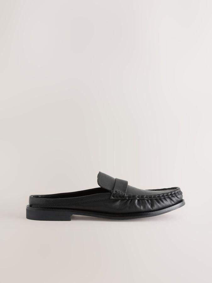 Next Dames Forever Comfort leren muiltjes met ruches Zwart - Foto 4