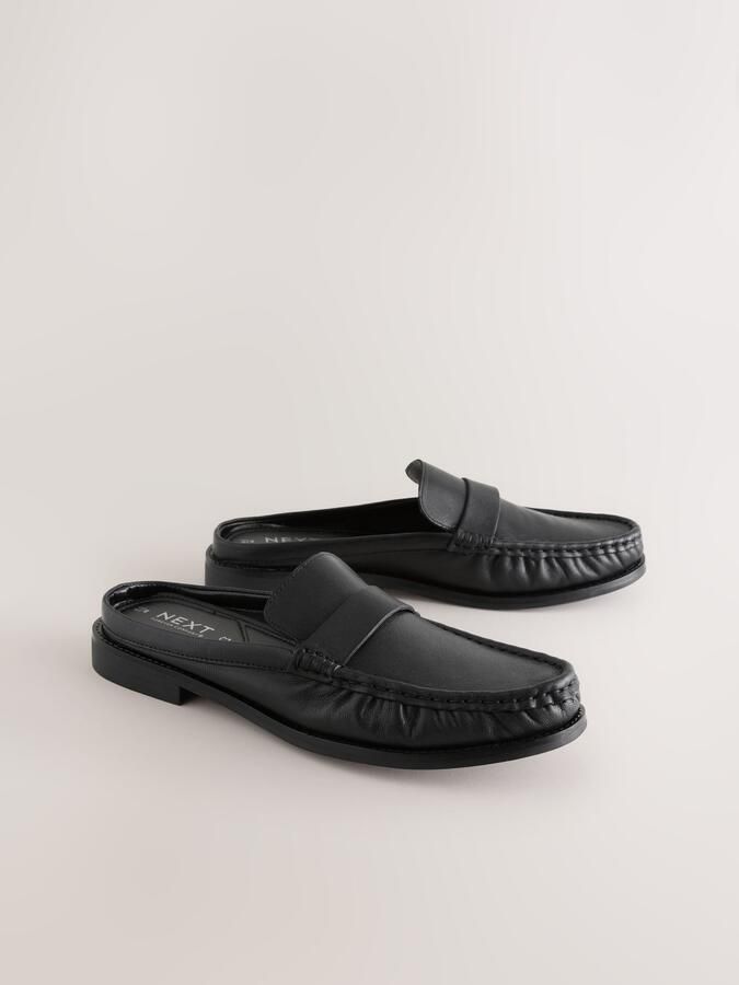 Next Dames Forever Comfort leren muiltjes met ruches Zwart - Foto 5