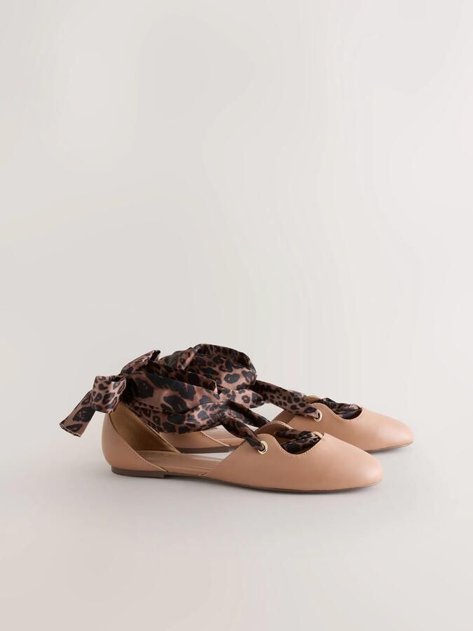 Next Dames Forever Comfort tweedelige ballerina's met strik Huidkleur - Foto 4