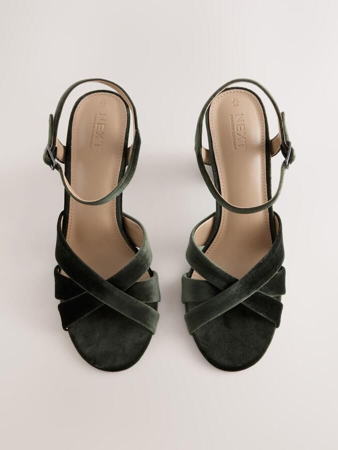 Next Dames Forever Comfort sandalen met blokhakken Groen - Foto 3