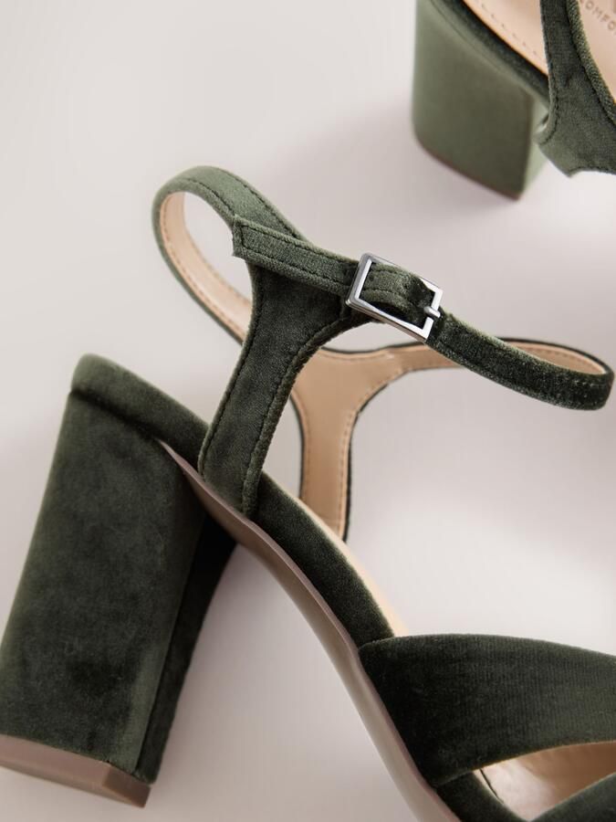 Next Dames Forever Comfort sandalen met blokhakken Groen - Foto 6