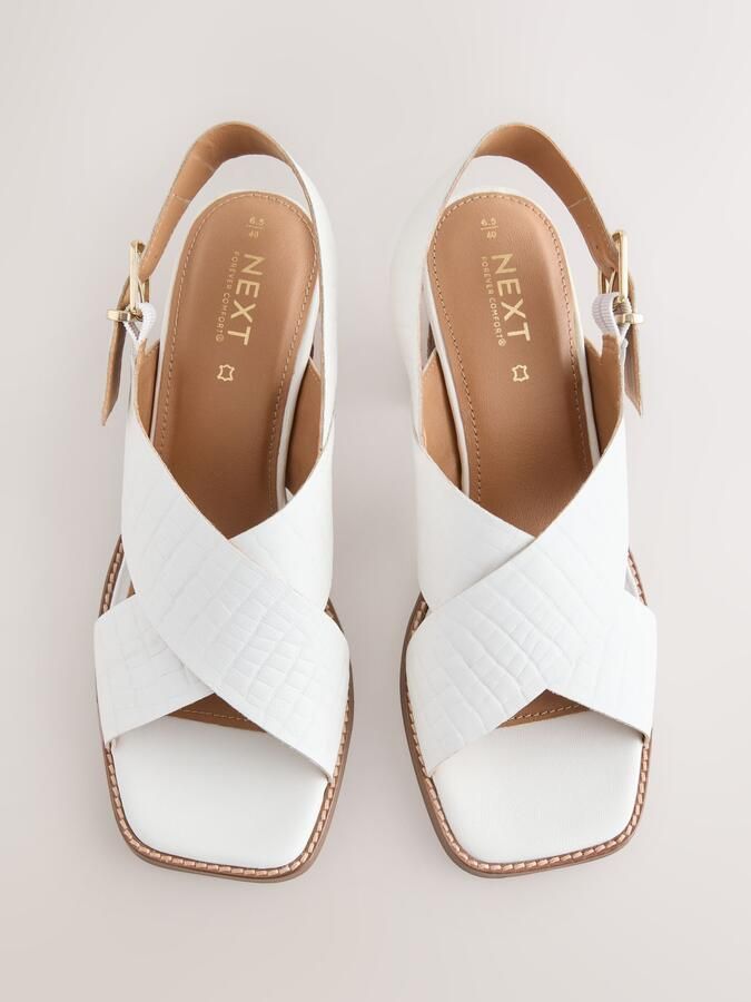 Next Dames Forever Comfort Cross-over-schoenen met blokhak Crème - Foto 2