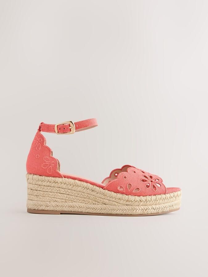 Next Dames Forever Comfort met broderie versierde sleehakken met open neus Roze - Foto 3