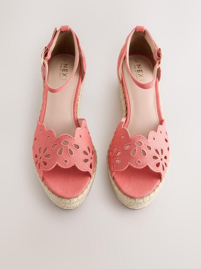 Next Dames Forever Comfort met broderie versierde sleehakken met open neus Roze - Foto 4