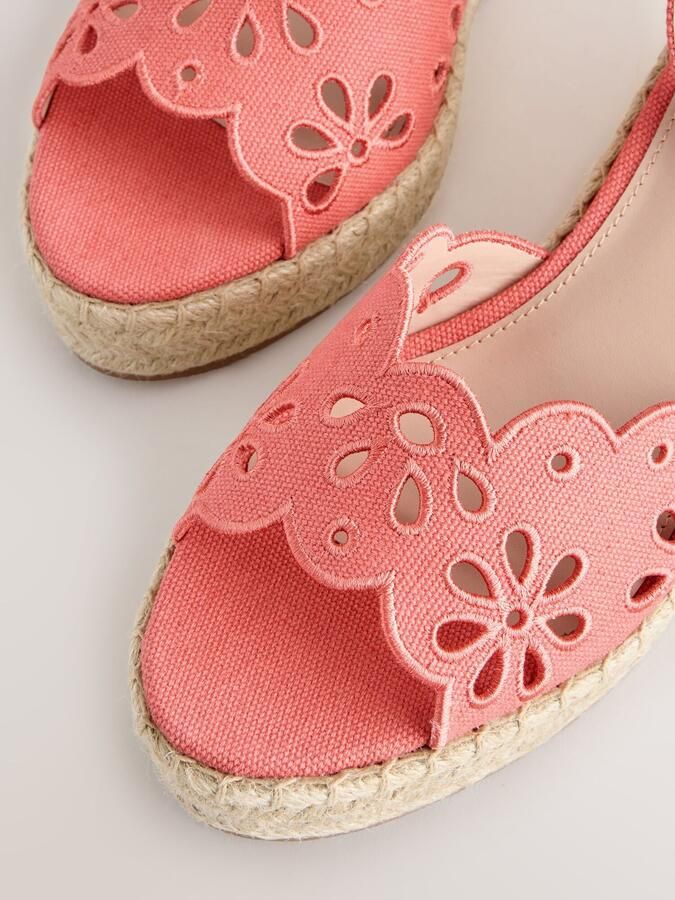 Next Dames Forever Comfort met broderie versierde sleehakken met open neus Roze - Foto 6