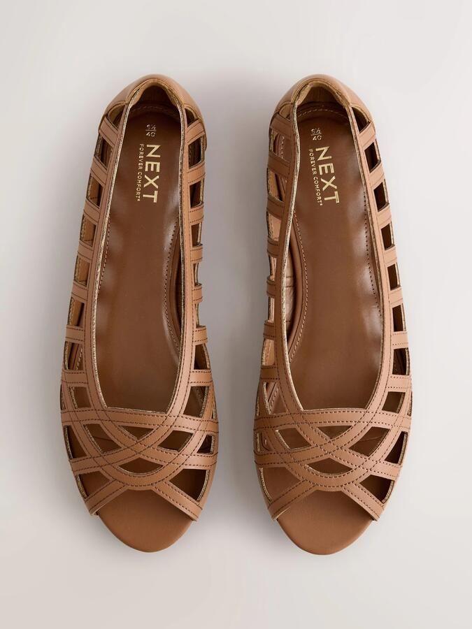 Next Dames Forever Comfort lage schoenen met open neus Bruin - Foto 3