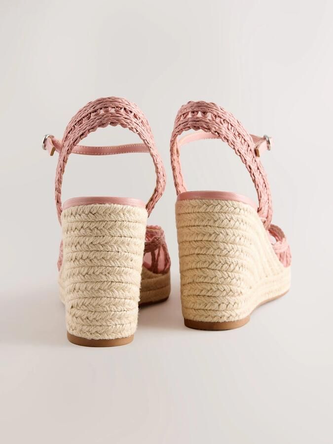 Next Dames Forever Comfort raffia sleehakken met open neus Roze - Foto 2