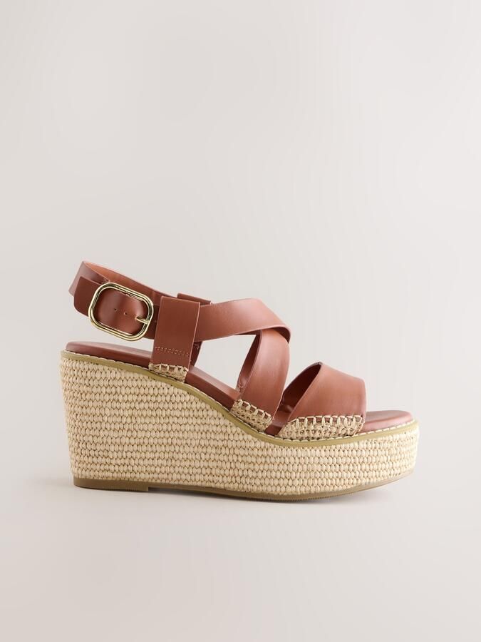 Next Dames Forever Comfort Raffia sleehakken Bruin - Foto 2