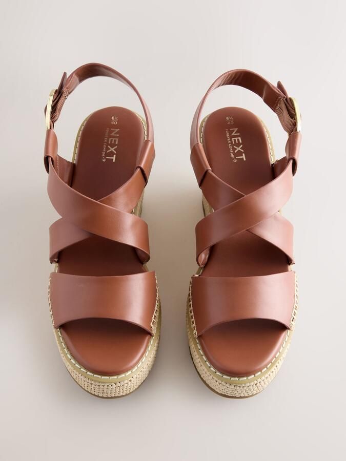 Next Dames Forever Comfort Raffia sleehakken Bruin - Foto 3