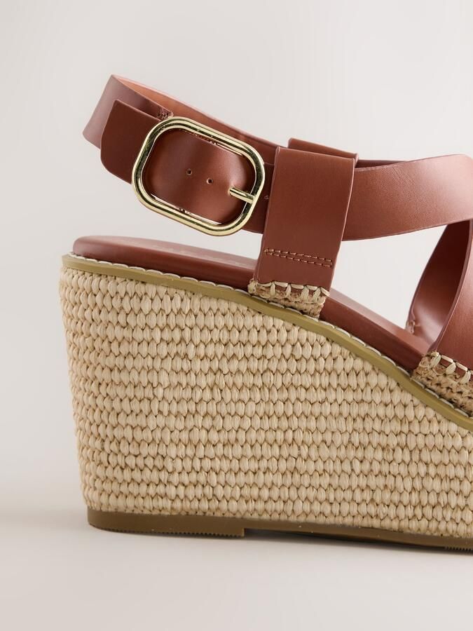 Next Dames Forever Comfort Raffia sleehakken Bruin - Foto 4