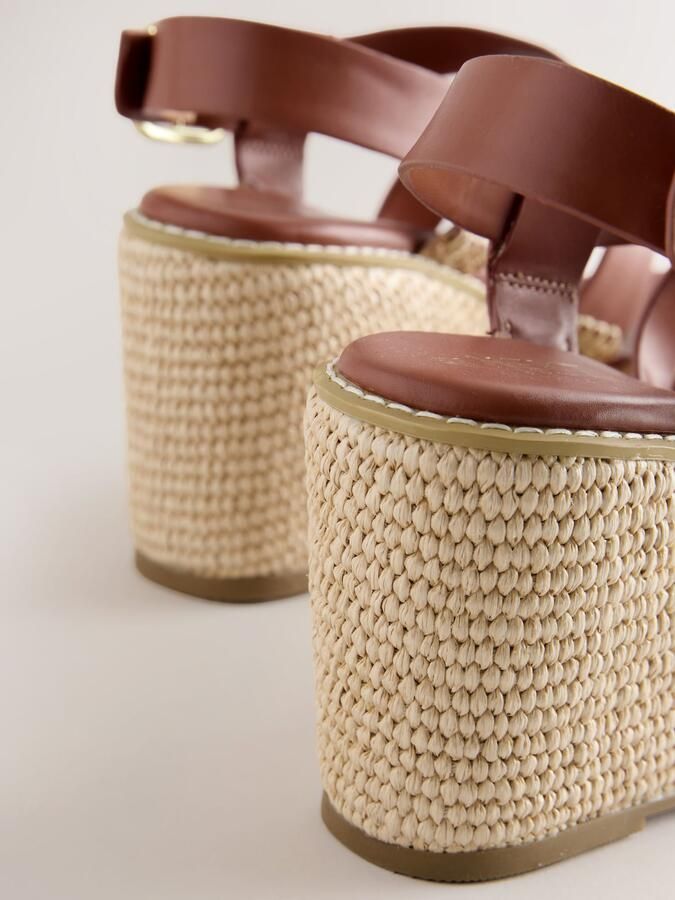 Next Dames Forever Comfort Raffia sleehakken Bruin - Foto 6