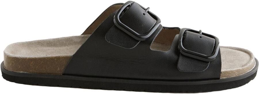 Next Dames Sandalen met twee bandjes voetbed en extra brede pasvorm Zwart - Foto 5