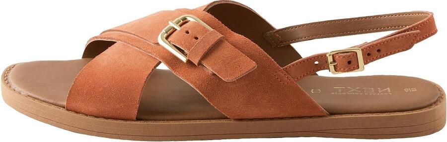Next Dames Forever Comfort sandalen met gespdetail hielbandje en extra brede pasvorm Oranje - Foto 2