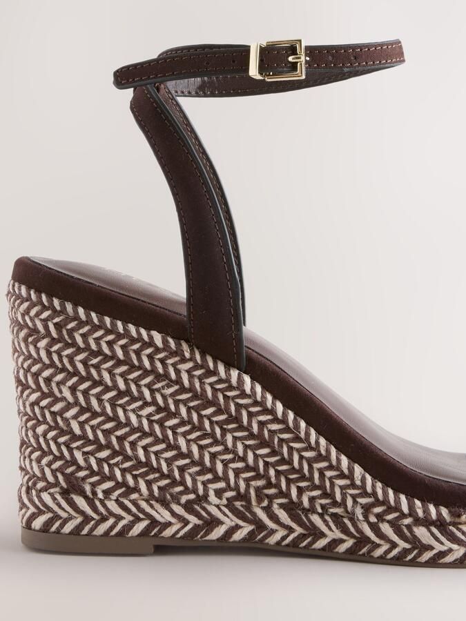 Next Dames Espadrilles met vierkante neus en sleehak Bruin - Foto 3