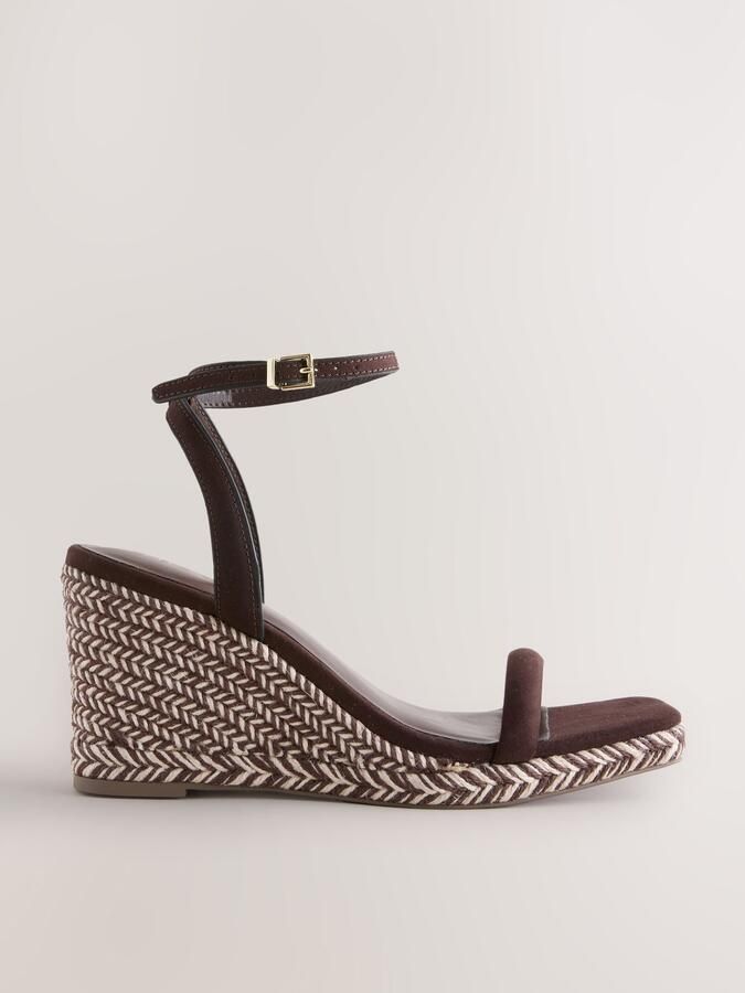 Next Dames Espadrilles met vierkante neus en sleehak Bruin - Foto 5