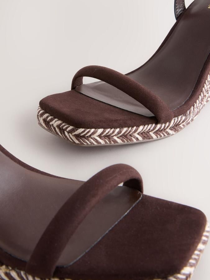 Next Dames Espadrilles met vierkante neus en sleehak Bruin - Foto 6