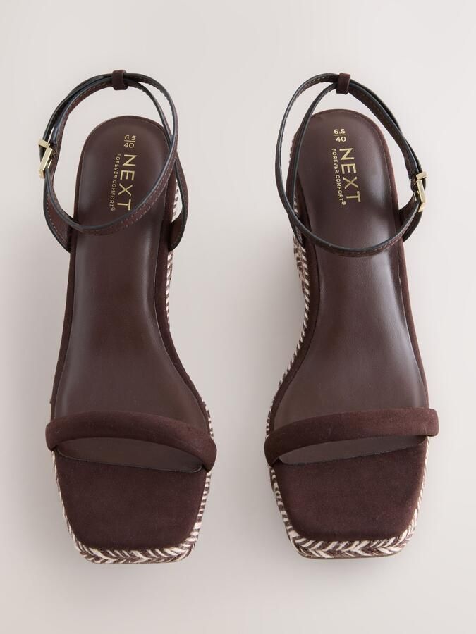 Next Dames Espadrilles met vierkante neus en sleehak Bruin - Foto 2