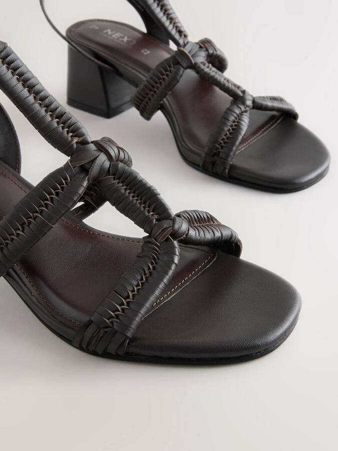 Next Dames Forever Comfort leren sandalen met blokhakken Bruin - Foto 5