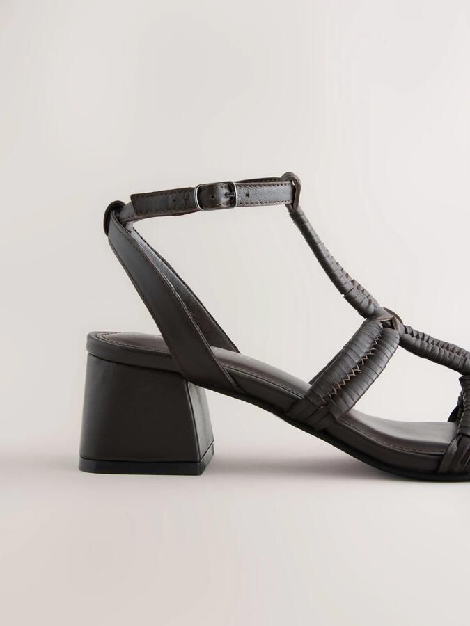 Next Dames Forever Comfort leren sandalen met blokhakken Bruin - Foto 6