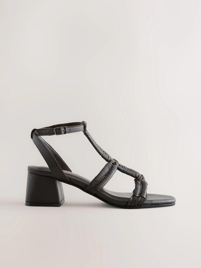 Next Dames Forever Comfort leren sandalen met blokhakken Bruin - Foto 2