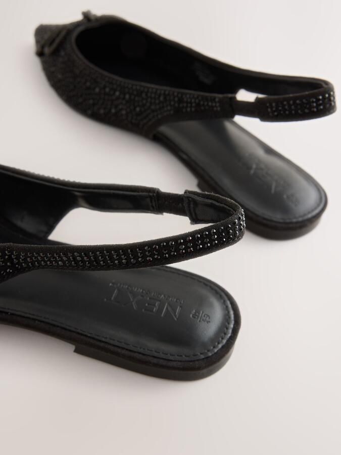 Next Dames Forever Comfort glinsterende ballerina's met hielbandje Zwart - Foto 4
