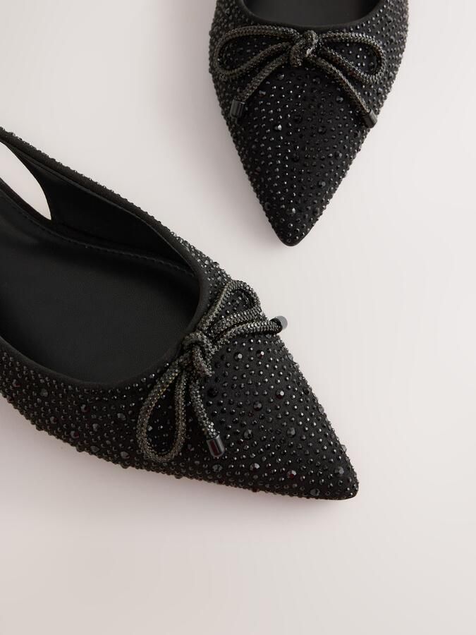 Next Dames Forever Comfort glinsterende ballerina's met hielbandje Zwart - Foto 5