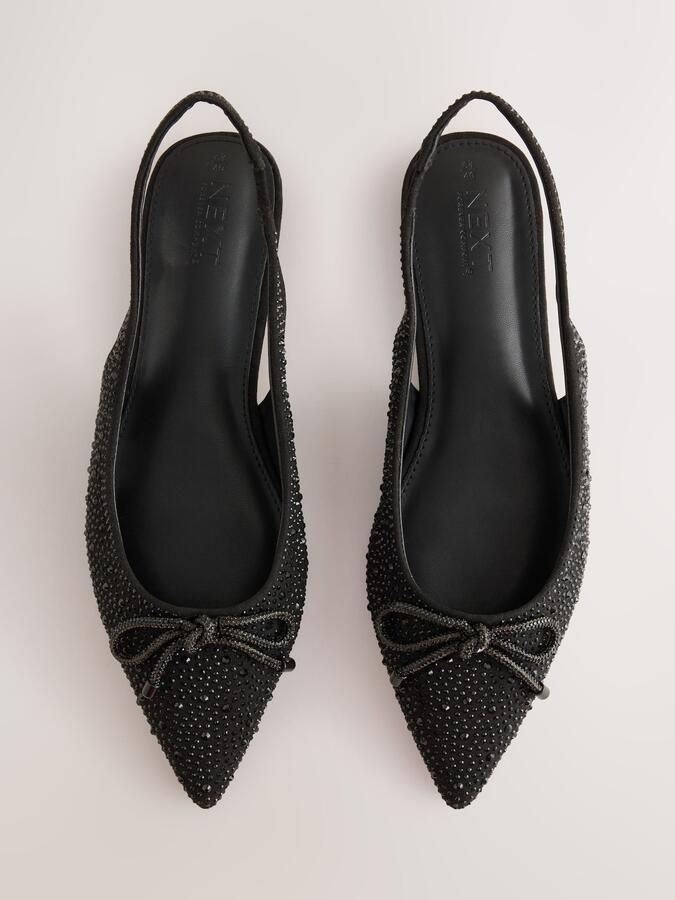 Next Dames Forever Comfort glinsterende ballerina's met hielbandje Zwart - Foto 6