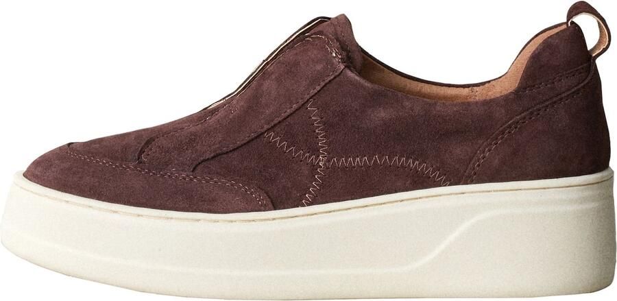 Next Dames Signature leren sneakers met dikke sleehak en plateauzool Bruin - Foto 6