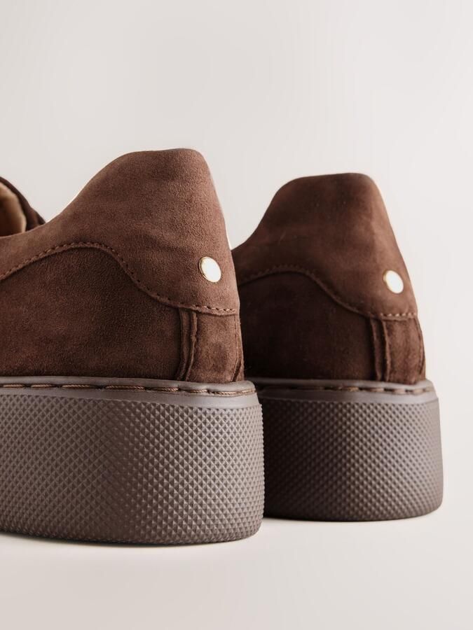 Next Dames Forever Comfort smalle sneakers met sleehak Bruin - Foto 3