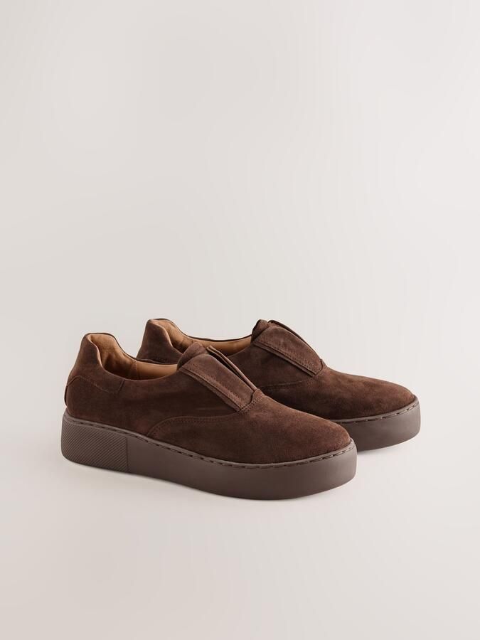 Next Dames Forever Comfort smalle sneakers met sleehak Bruin - Foto 4