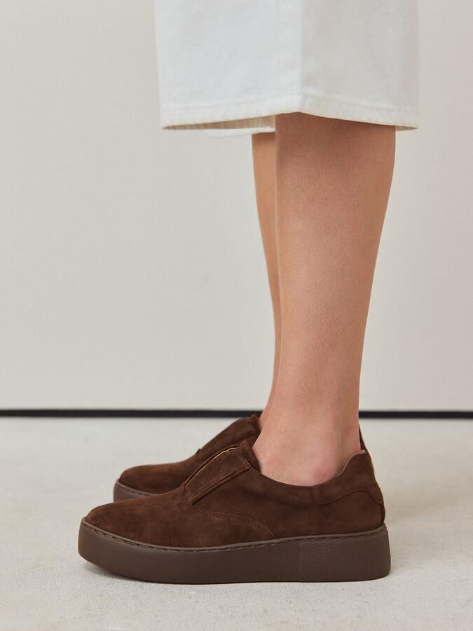Next Dames Forever Comfort smalle sneakers met sleehak Bruin - Foto 6