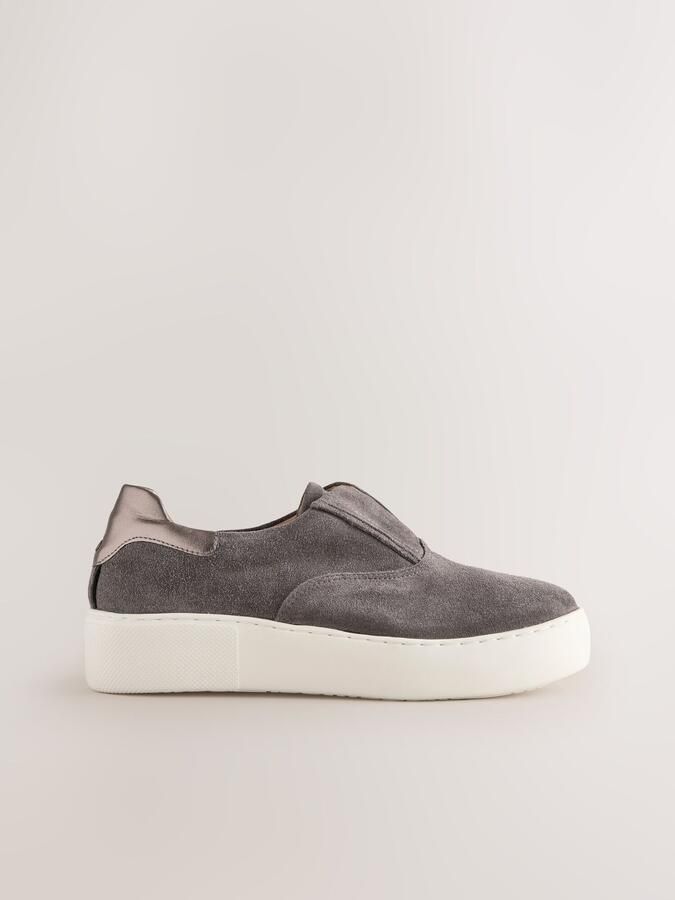 Next Dames Forever Comfort smalle sneakers met sleehak Grijs - Foto 2