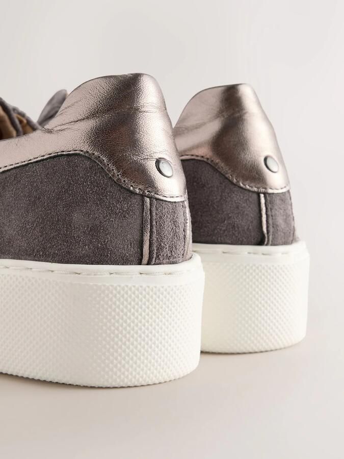 Next Dames Forever Comfort smalle sneakers met sleehak Grijs - Foto 6