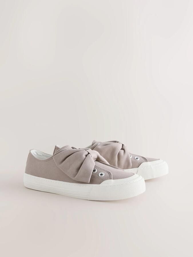 Next Dames Forever Comfort canvas sneakers met strik Bruin - Foto 6