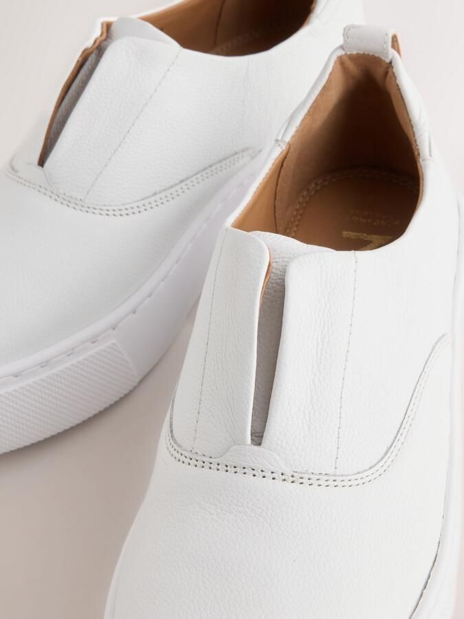 Next Dames Forever Comfort leren sneakers met sleehak Wit - Foto 6