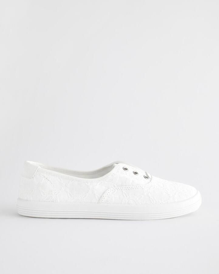 Next Dames Canvas instapsneakers zonder veters Wit - Foto 2