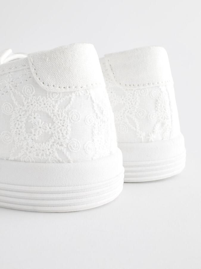 Next Dames Canvas instapsneakers zonder veters Wit - Foto 4