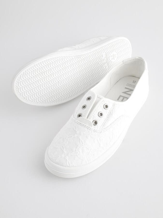 Next Dames Canvas instapsneakers zonder veters Wit - Foto 6